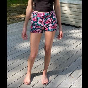 Charlotte Russe Floral Zipper Shorts